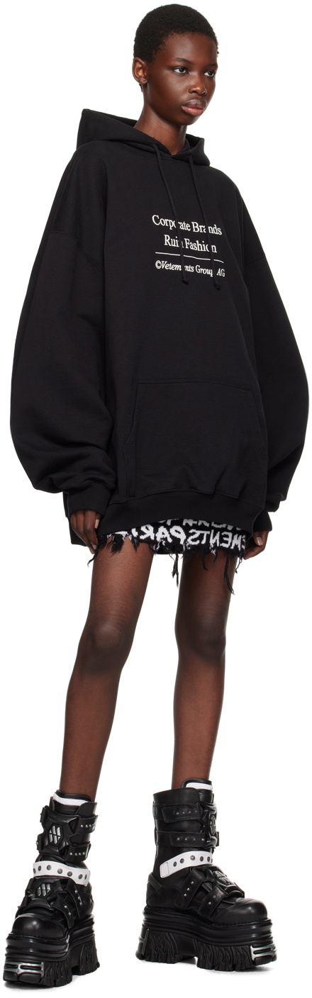 VETEMENTS Black 'Corporate Brands Ruin Fashion' Hoodie