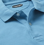 TOM FORD - Garment-Dyed Cotton-Piqué Polo Shirt - Blue