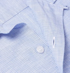 Sunspel - Cortina Camp-Collar Striped Linen and Cotton-Blend Shirt - Blue