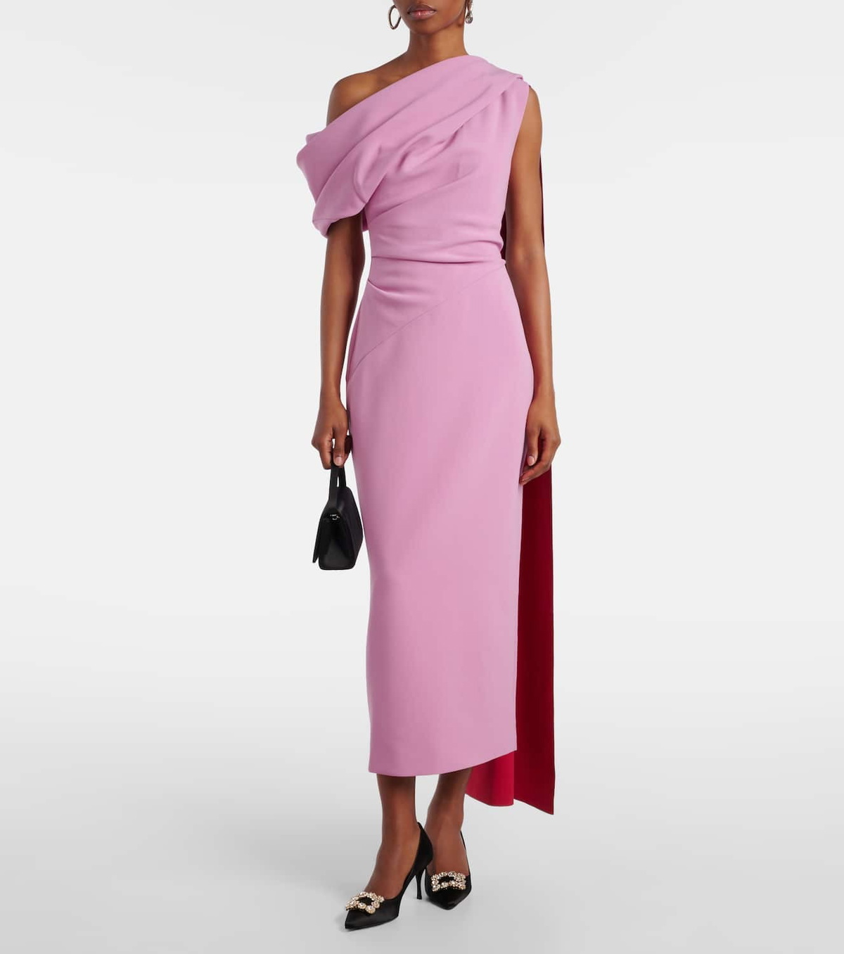 Roksanda Maite caped draped midi dress