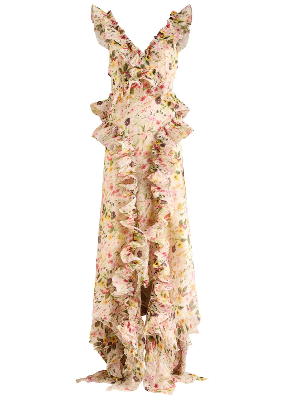 Marques' Almeida Floral-printed Chiffon Maxi Dress Multicoloured