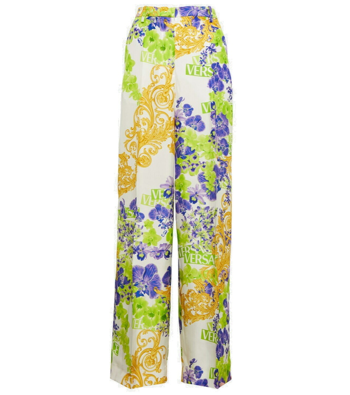 Photo: Versace - Floral wide-leg pants