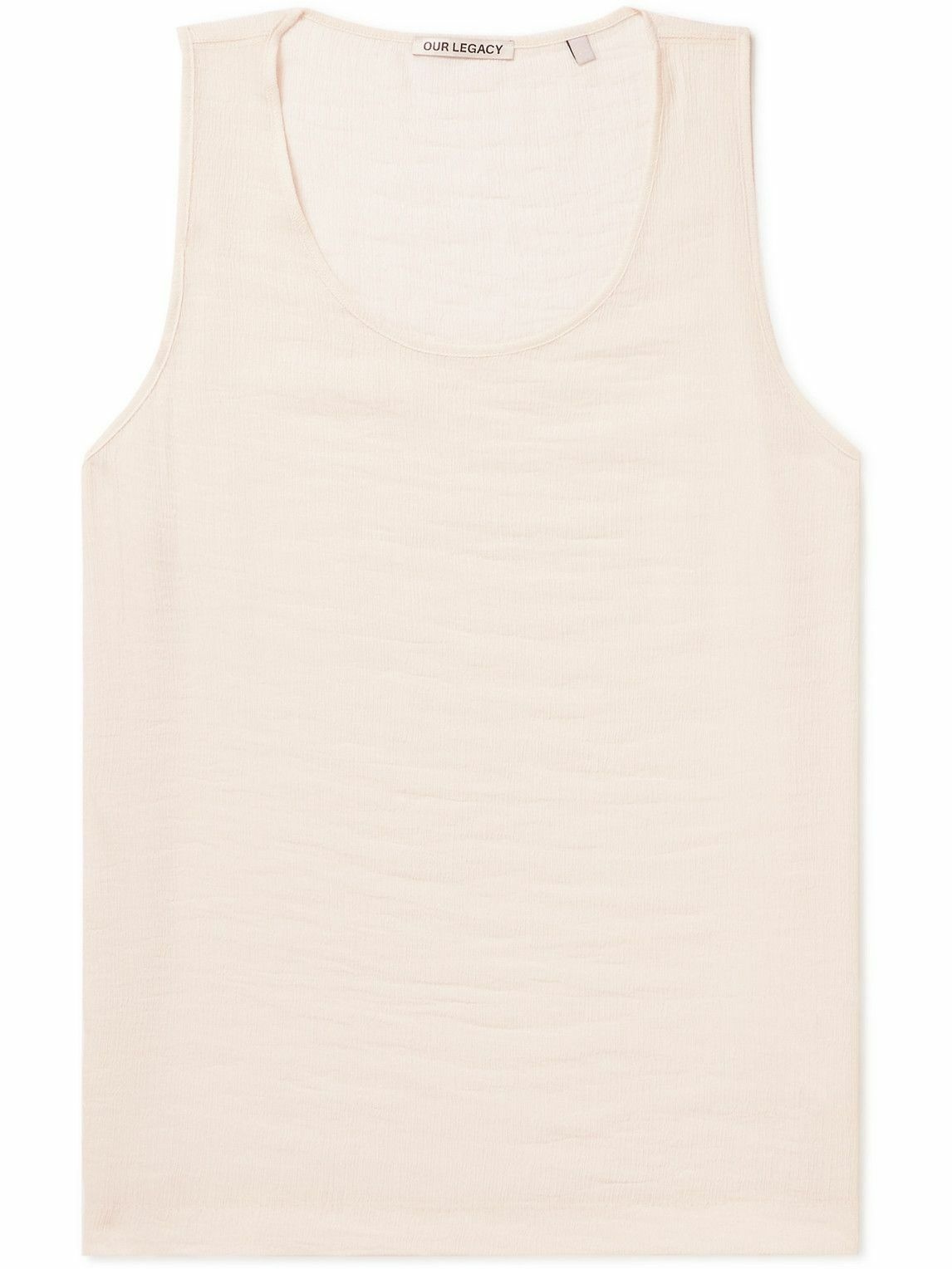 Photo: Our Legacy - Crinkled-Crepe Tank Top - Neutrals
