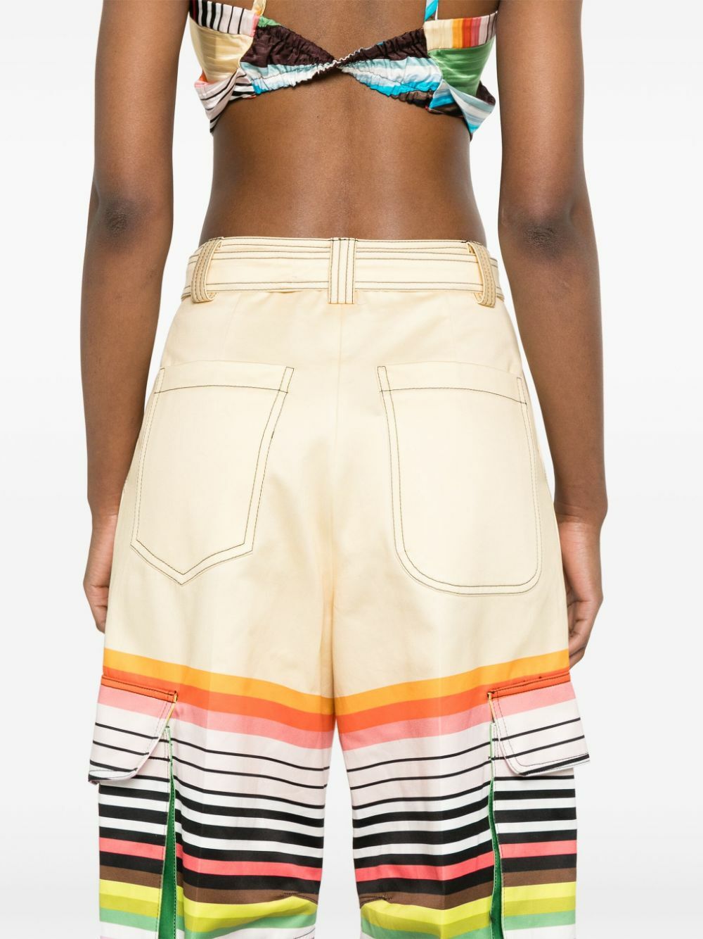 Christopher John Rogers White Colour-Block Tapered Trousers