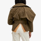 TOGA Women's Polyester cotton short trench coat in Khaki