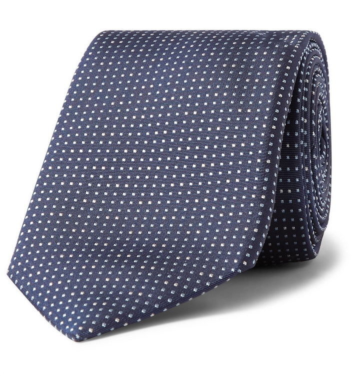 Photo: Hugo Boss - 7.5cm Pin-Dot Silk Tie - Blue