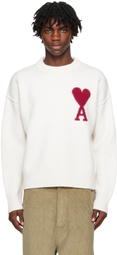 AMI Paris Off-White Ami De Cœur Sweater