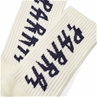 By Parra Men's Spiked Logo Crew Socks in White