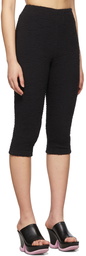 MSGM Black Crinkle Embossed Capris