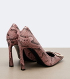 Roger Vivier Trompette snake-print leather pumps