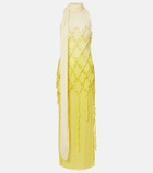 Blumarine Embellished crepon maxi dress
