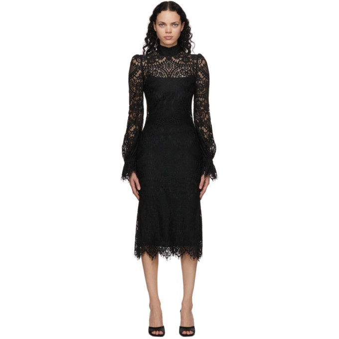 Photo: Wandering Black Lace Mid-Length Dress