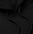 Off-White - Logo-Embroidered Loopback Cotton-Jersey Hoodie - Black