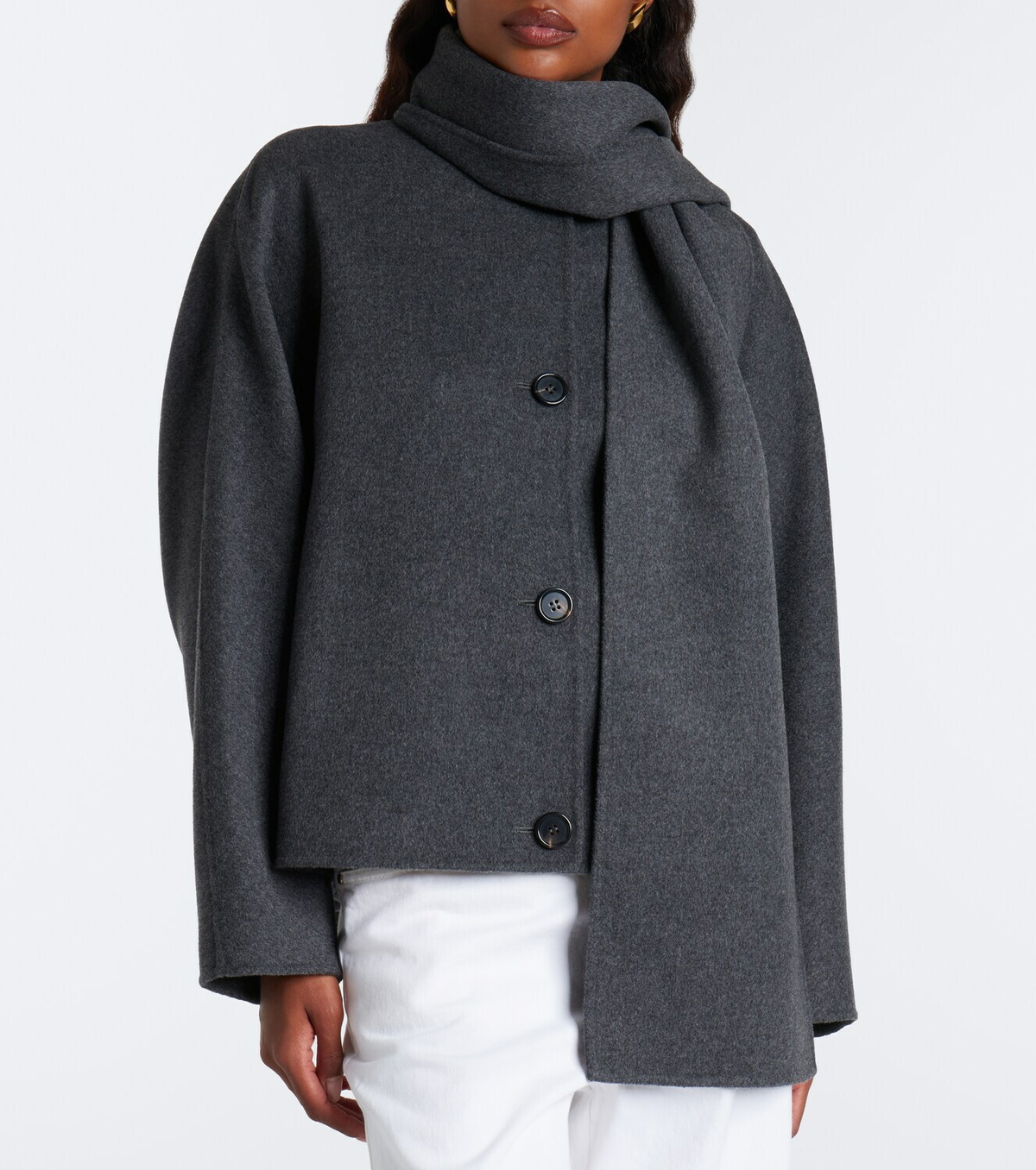 'S Max Mara Scarf-detail virgin wool jacket