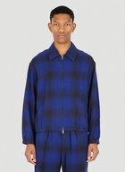 Ombre Plaid Blouson Jacket in Blue