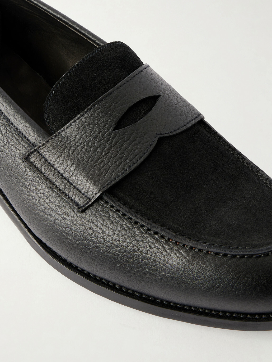 MORJAS - The Penny Loafer-Leather Flats - Black