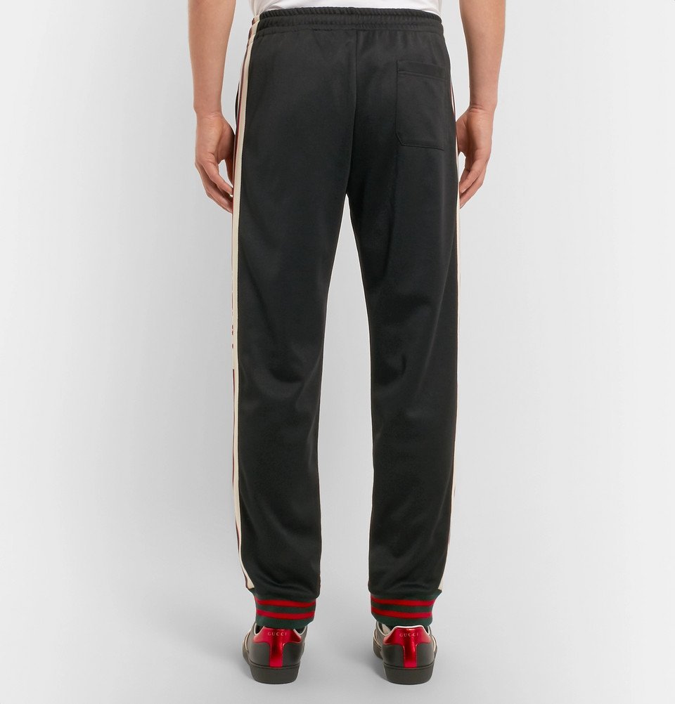Gucci - Striped Tech-Jersey Sweatpants - Men - Black
