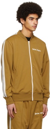 Palm Angels Tan Jersey Zip-Up Sweater