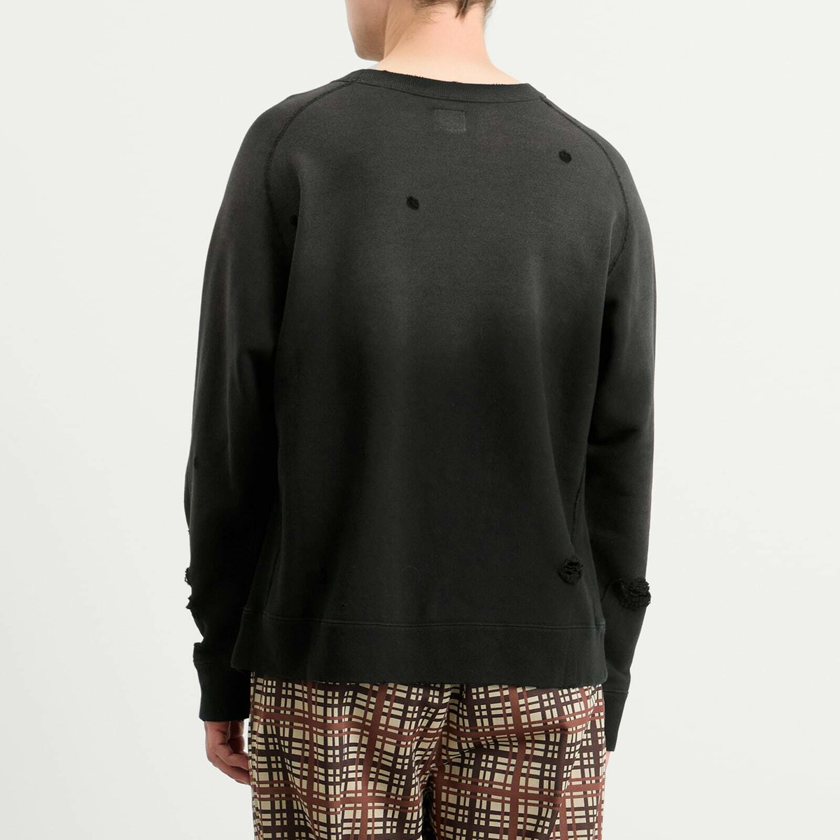 Needles Men's Deconstructed Crew Neck Sweatshirt in Black