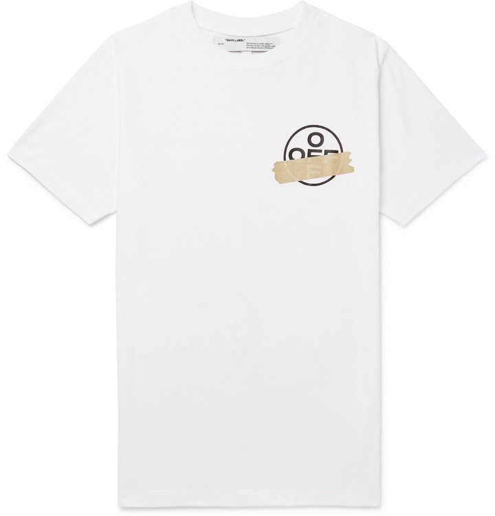 Photo: Off-White - Logo-Print Cotton-Jersey T-Shirt - White