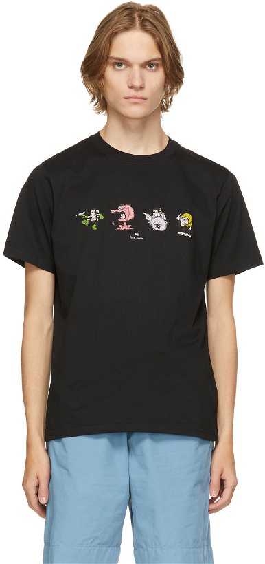 Photo: PS by Paul Smith Black Line-Up Print T-Shirt