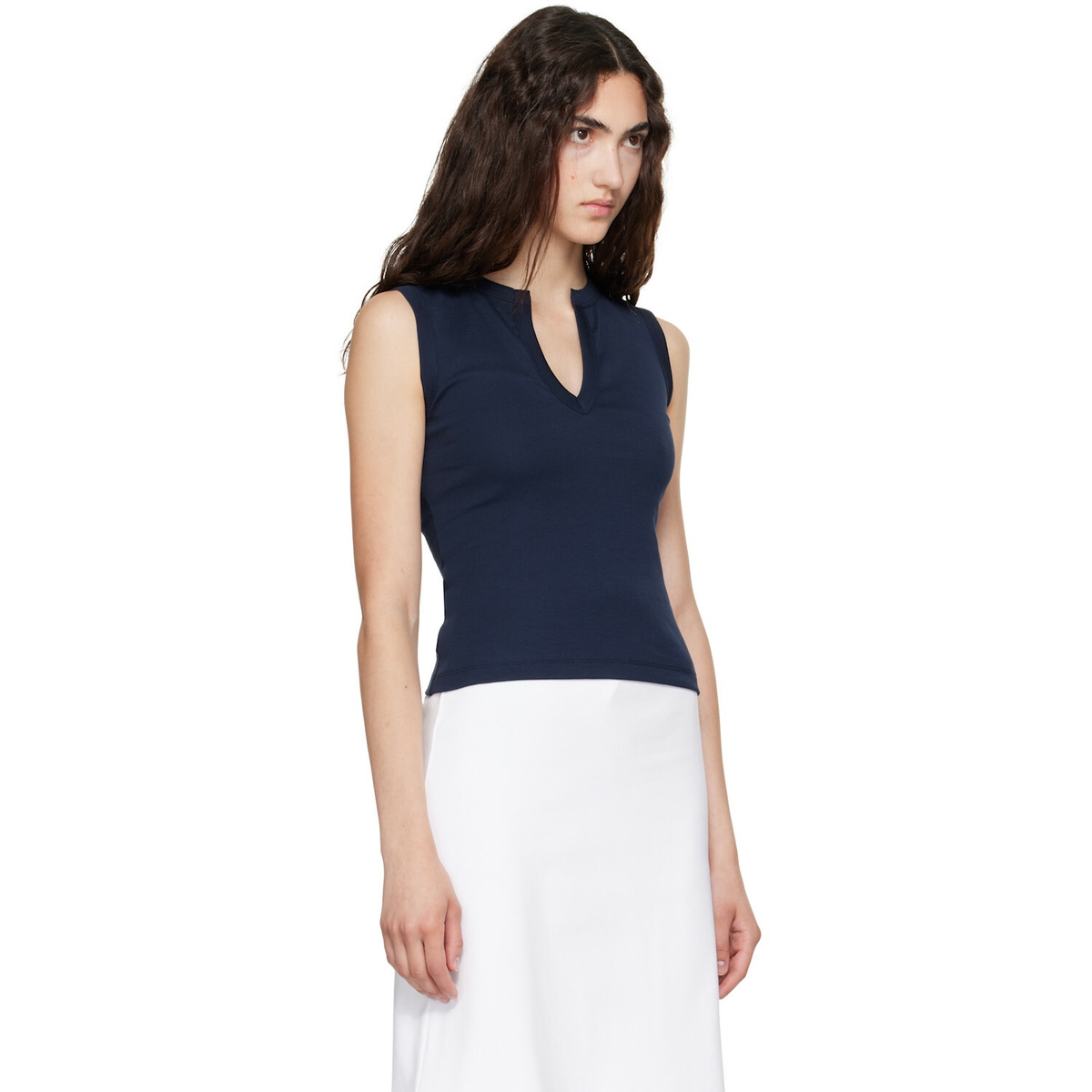 FLORE FLORE Navy Iman Tank Top