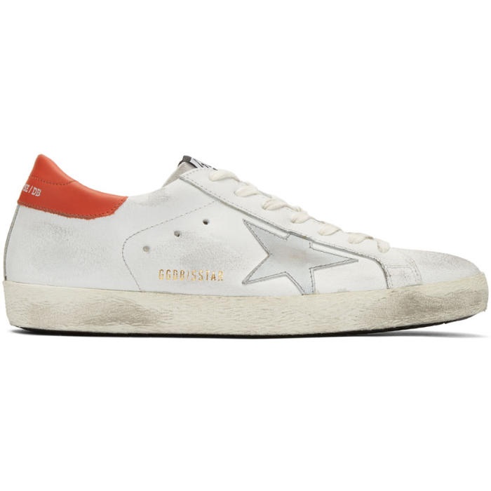 Photo: Golden Goose White and Red Crack Superstar Sneakers 
