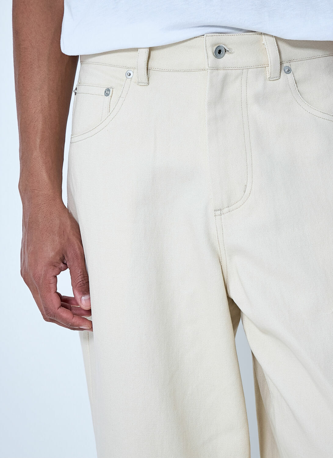 Metalwood Wide-Leg Denim Trousers