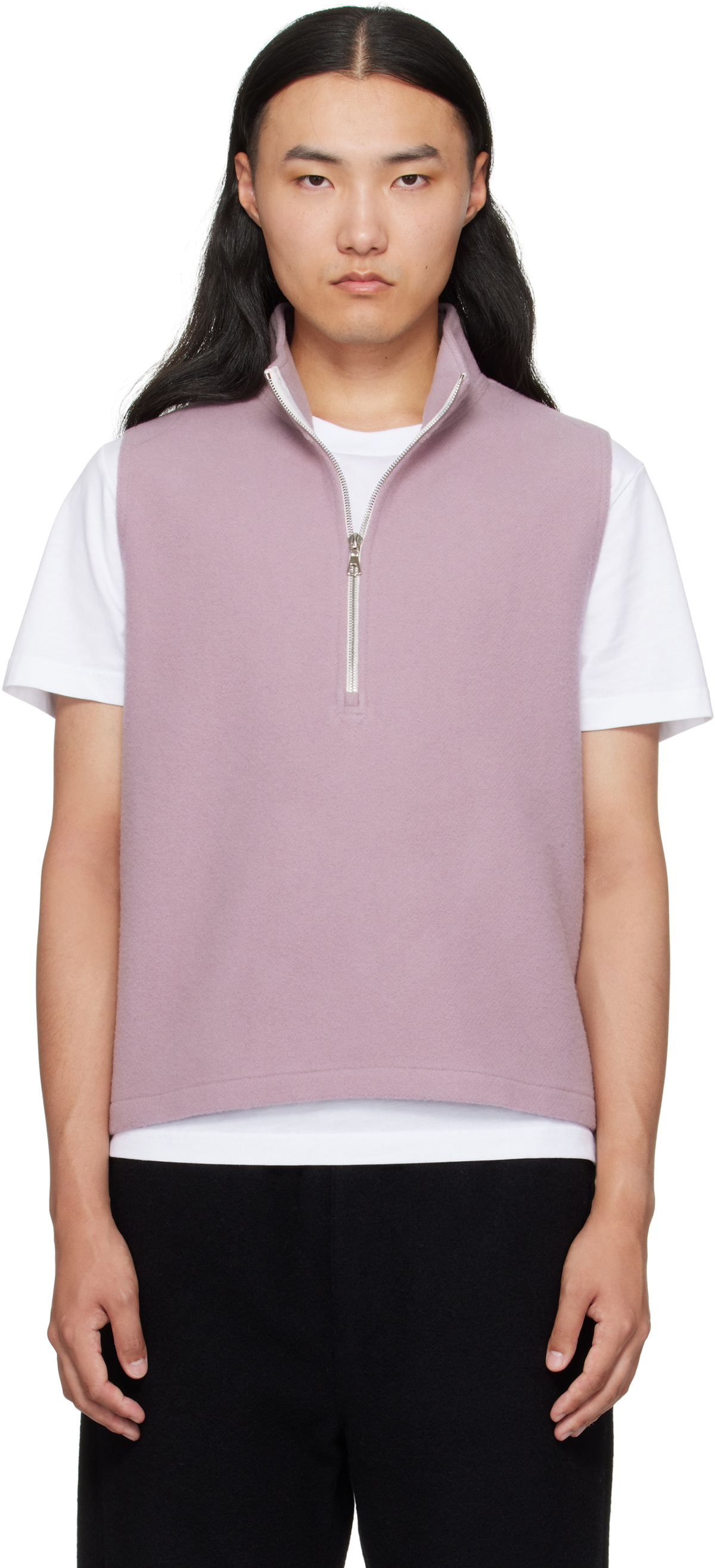 Rier Pink Fleece City Sweater Vest