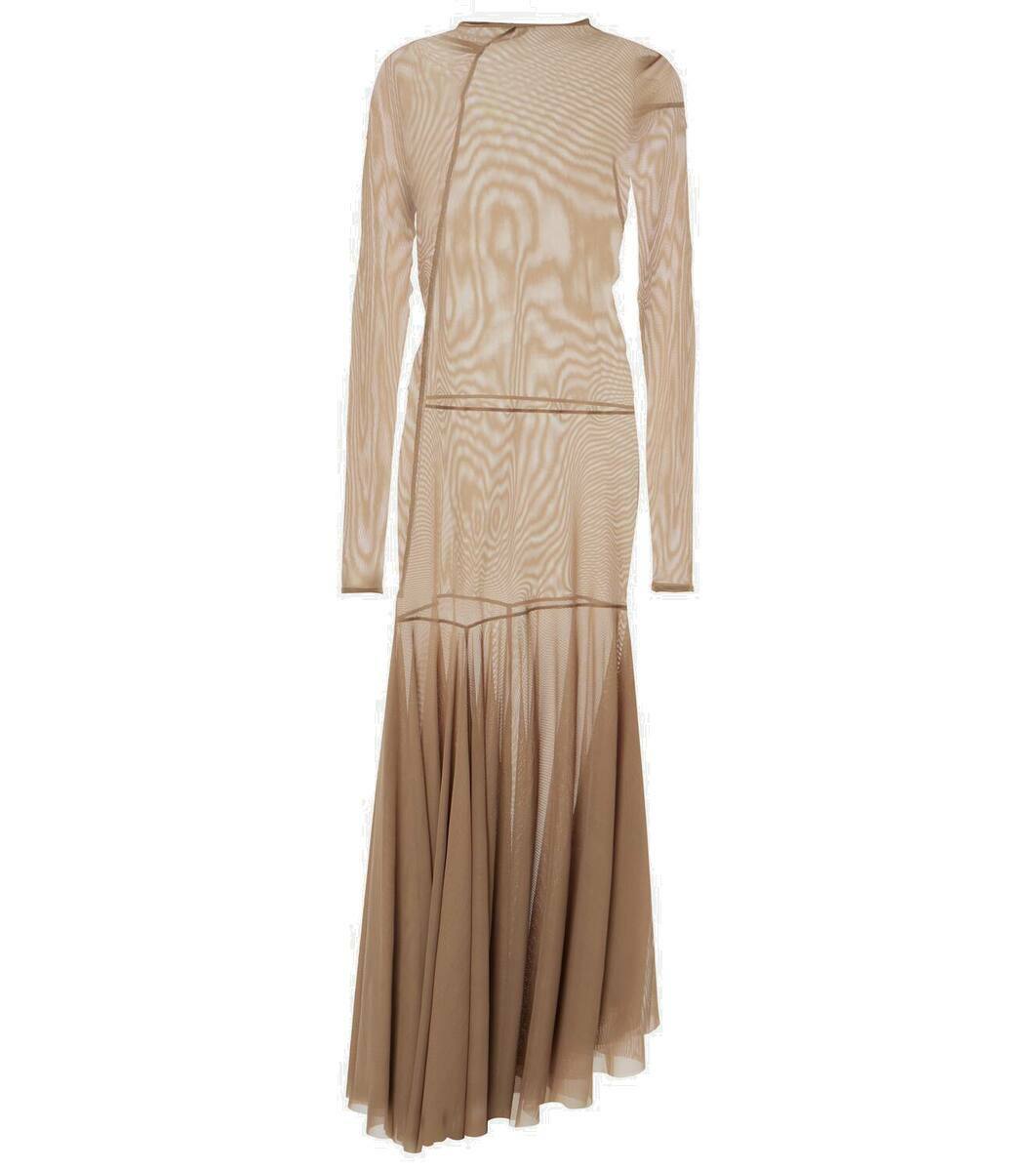 lemaire draped mesh jersey maxi dress Lemaire Draped mesh jersey maxi dress Lemaire