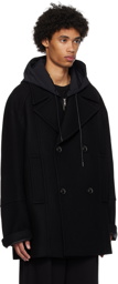 Juun.J Black Double-Breasted Coat