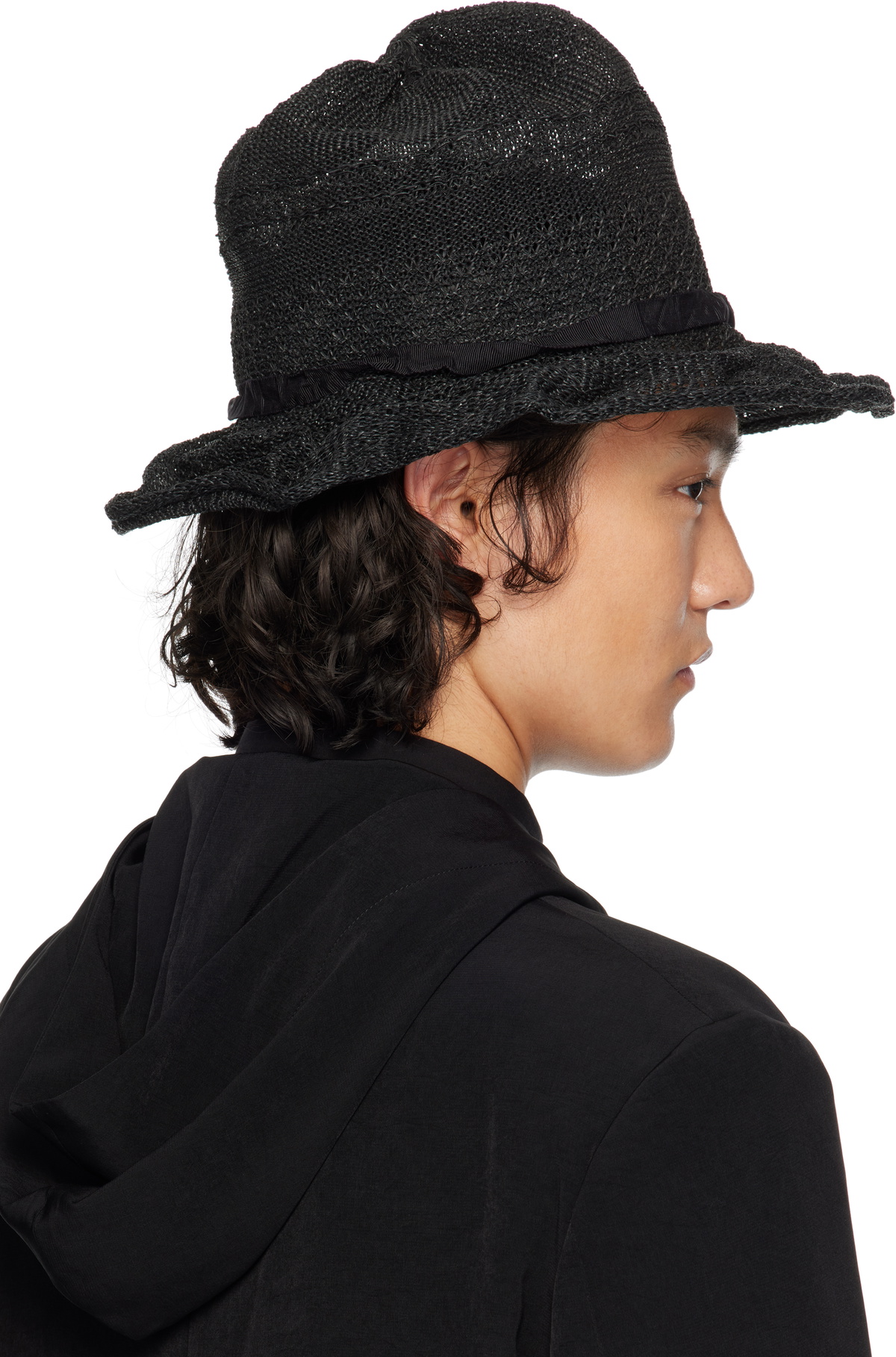 YOHJI YAMAMOTO Black Paper PE Mountain Hat Yohji Yamamoto
