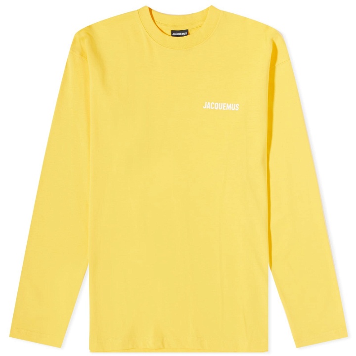 Photo: Jacquemus Men's Classic Logo Long Sleeve T-Shirt in Yellow