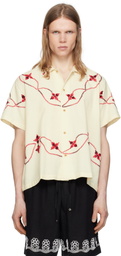 HARAGO Off-White Dainty Embroidered Shirt
