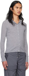 Dion Lee Gray Button Polo