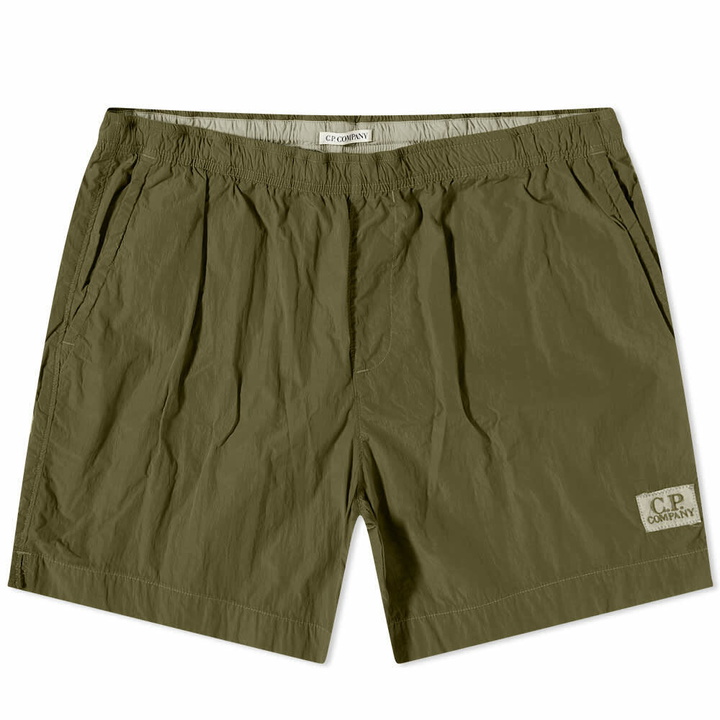 Photo: C.P. Company Men's Chrome Patch Logo Swim Short in Burnt Olive