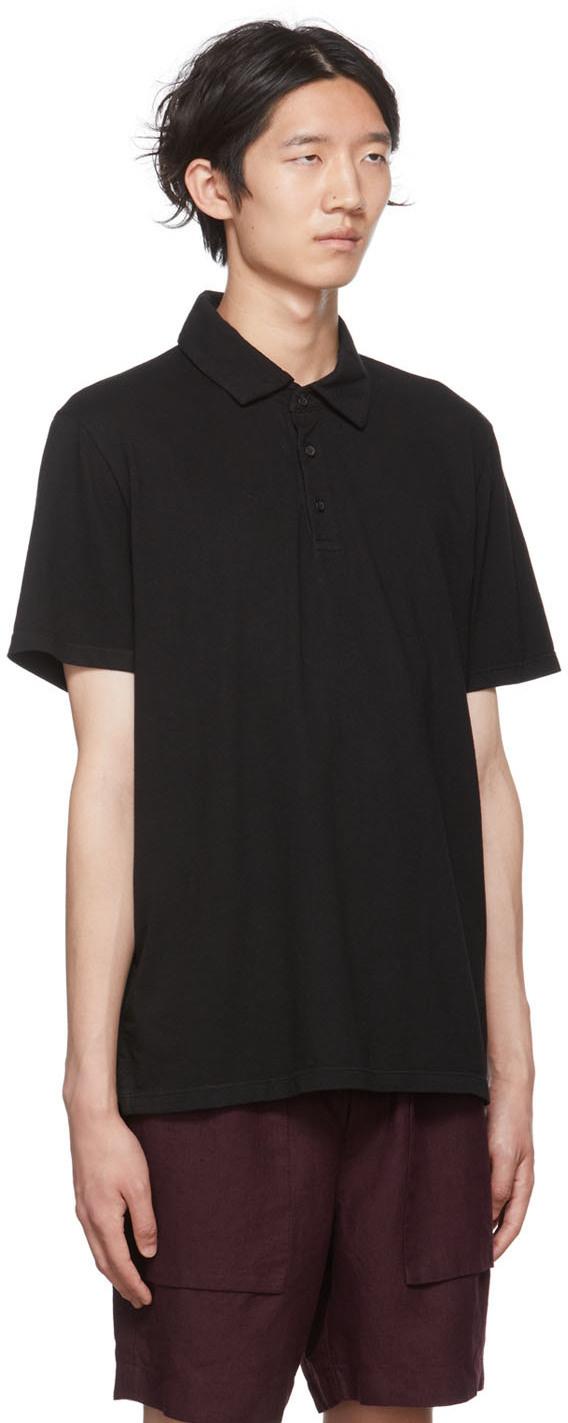 Vince Black Garment Dye Polo