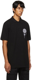 Marcelo Burlon County of Milan Black Graphic Regular Polo