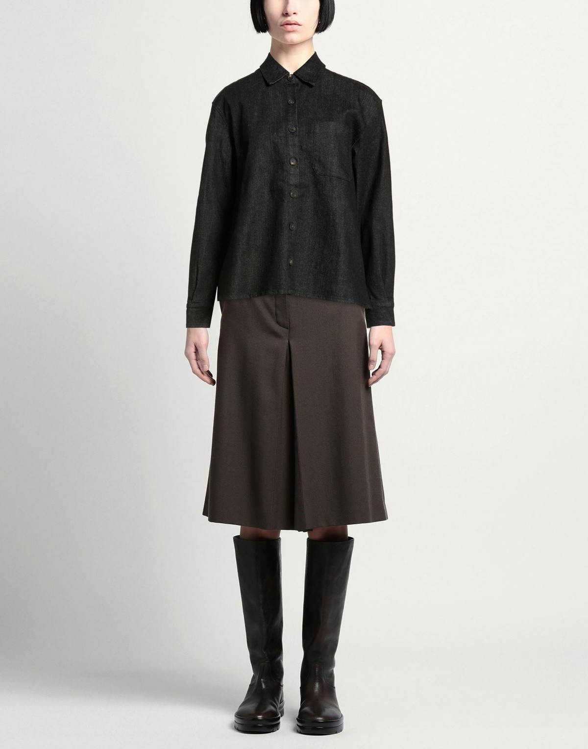 Crossley Womens Denim shirt Charcoal