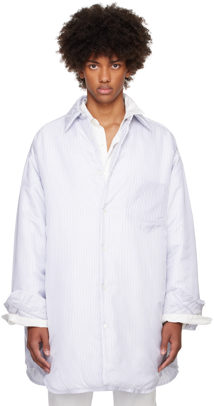 Maison Margiela Blue & White Padded Shirt Maison Margiela