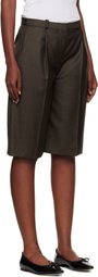 Loulou de Saison Brown Adler Virgin Wool Bermuda Shorts