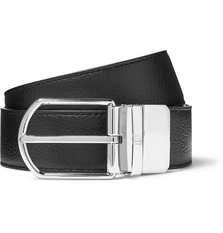 Photo: Dunhill - 3.5cm Black and Midnight-Blue Reversible Full-Grain Leather Belt - Men - Black