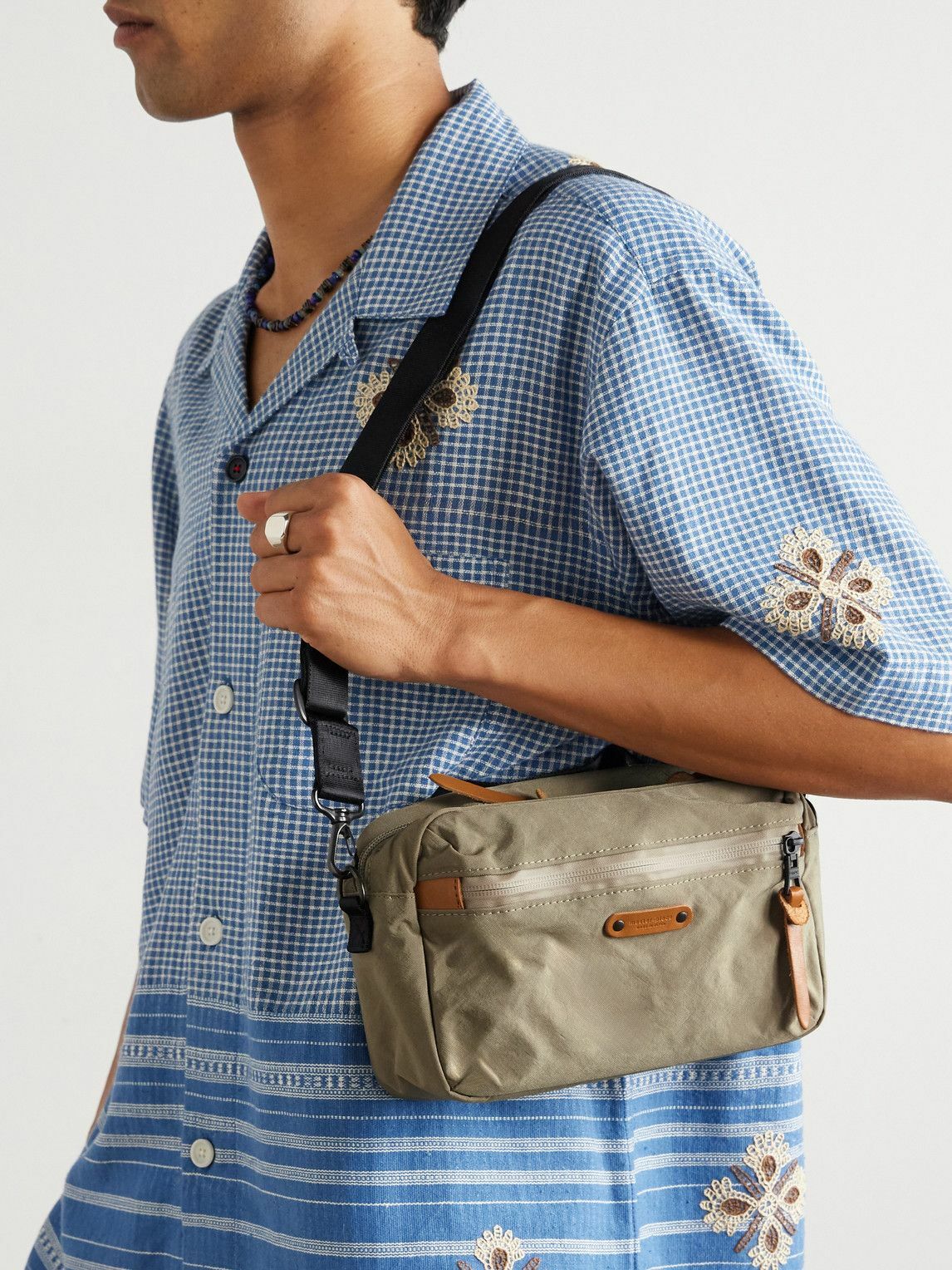 Master-Piece - Root S Leather-Trimmed Nylon Messenger Bag