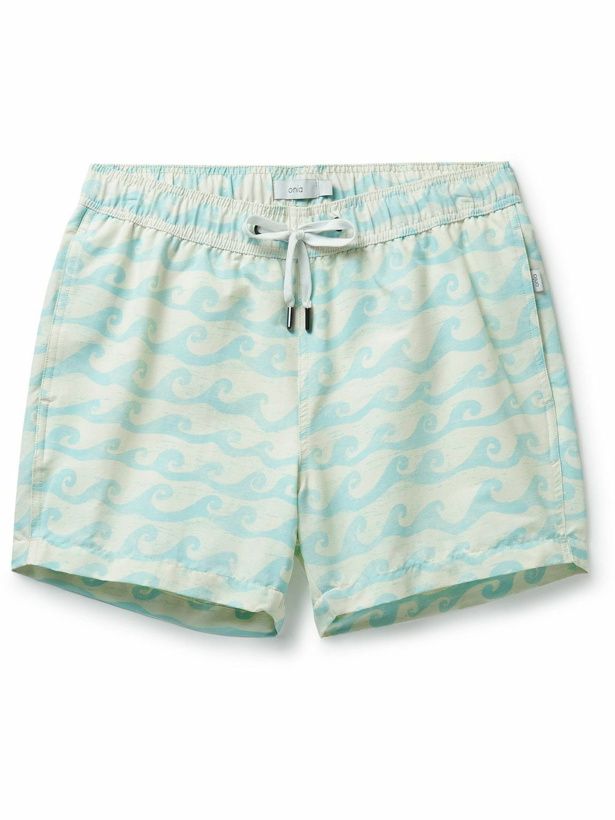 Photo: Onia - Charles Mid-Length Printed Swim Shorts - Blue