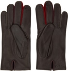 Paul Smith Brown Concertina Leather Gloves