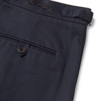 Alexander McQueen - Pleated Cotton-Gabardine Shorts - Blue