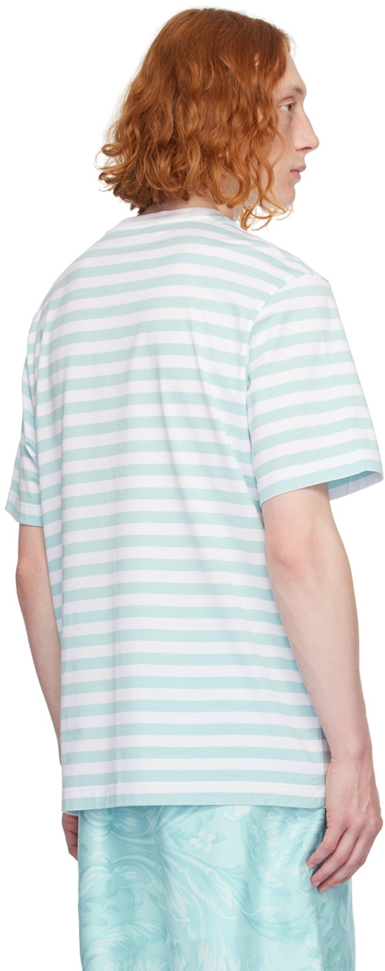 ★送料込み★Versace 10133021A09873 T-SHIRT STRIPED NAUTICAL VERSACE Nautical Stripe T-Shirt | REVERSIBLE