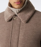 Canali Shearling-trimmed wool and cashmere jacket