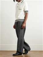 Balmain - Straight-Leg Logo-Jacquard Jeans - Gray