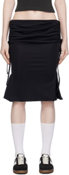 Emily Watson Black Fluted Pencil Midi Skirt